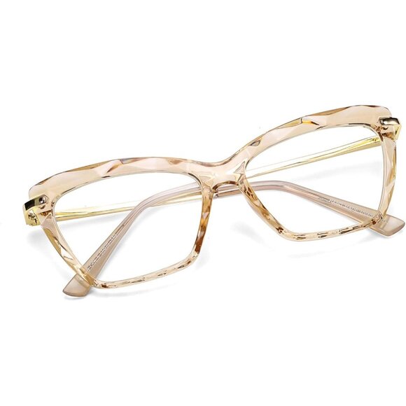 CAT eye glasses frame clear lenses eyewear women - Champagne display picture 1